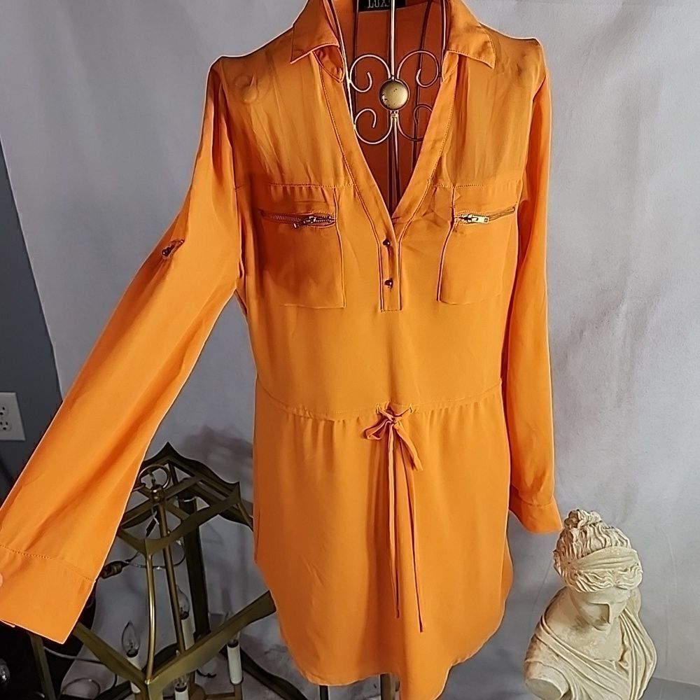 Luxe Size M Drawstring Dress Euro Summer
